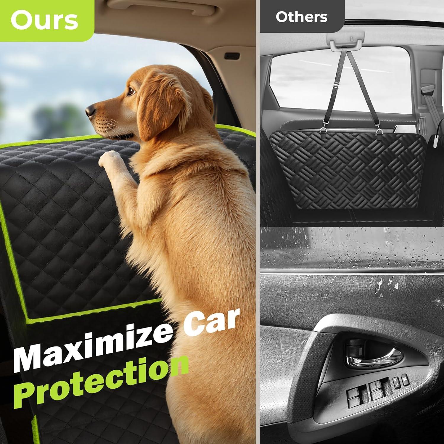 imagePecute Back Seat Extender for Dogs 5629  2874 in Car Window Fixing for Maximum Car Protection Leather Fabric Dog Car Seat Cover for Back Seat Waterproof ScratchResistant Support to 330 lbsfull surrounded style