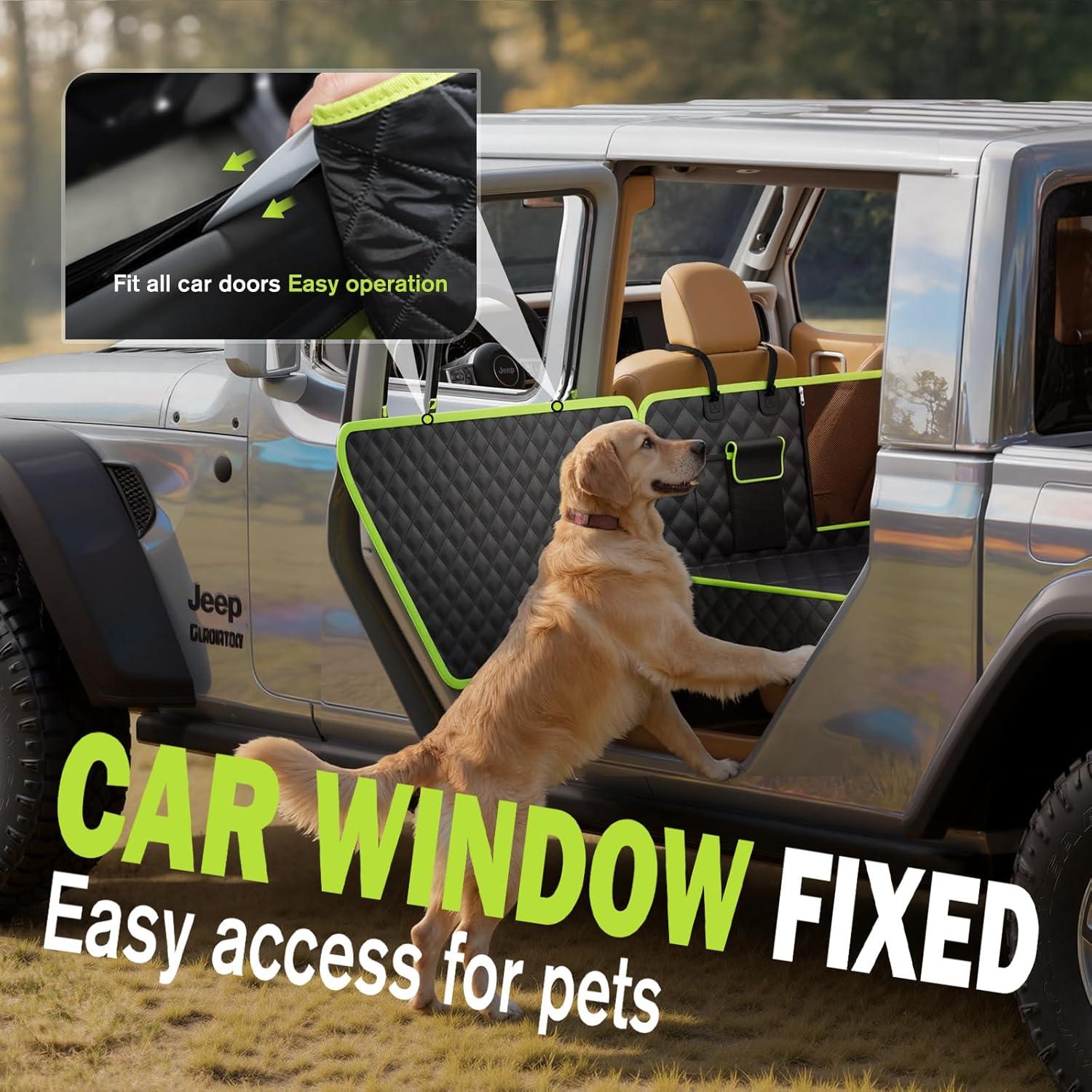 imagePecute Back Seat Extender for Dogs 5629  2874 in Car Window Fixing for Maximum Car Protection Leather Fabric Dog Car Seat Cover for Back Seat Waterproof ScratchResistant Support to 330 lbsfull surrounded style