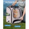 imagePecute Cat Backpack Carrier Expandable Large Space Cat Bubble Backpack Breathable Cat Carrier Shaded Dog Backpack Carrier for Travel Hiking Suitable for Shopping and Vet GreenKhaki