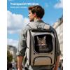 imagePecute Cat Backpack Carrier Expandable Large Space Cat Bubble Backpack Breathable Cat Carrier Shaded Dog Backpack Carrier for Travel Hiking Suitable for Shopping and Vet GreenKhaki Expandable