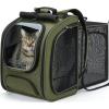 imagePecute Cat Backpack Carrier Expandable Large Space Cat Bubble Backpack Breathable Cat Carrier Shaded Dog Backpack Carrier for Travel Hiking Suitable for Shopping and Vet GreenGreen Expandable