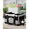 imagePecute Cat Carrier for 2 CatsCollapsible Soft Cat Carrier for Small to Medium Catcan Hold 20lbs for Two Kitty PuppyStable and Secure Framework DesignExtra Large Dog Carrier for TravelGreenGrey