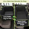 imageBack Seat Extender for Dogs 57  287 in Upgraded Sofa Leather Dog Car Seat Cover for Back Seat Foldable in the Car Hard PVC Panels Bottom Support to 330 lbs Full Coverage for Full Size TruckSUV2in1 dog hammock style