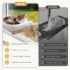 imagePecute Foldable Cat Window Perch CloudSoft Cat Bed with Solid Wood Frame Strong Suction Cup Washable Cushion Stable Large Cats Hammock with Sided Bolster Cats Perch Indoor for Sunbathing WhiteWhite Cushion Cat Bed