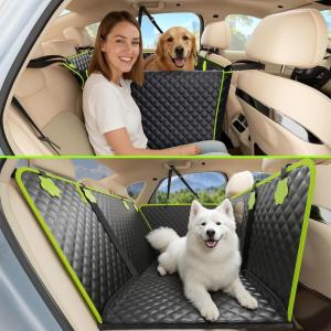 imageBack Seat Extender for Dogs 57  287 in Upgraded Sofa Leather Dog Car Seat Cover for Back Seat Foldable in the Car Hard PVC Panels Bottom Support to 330 lbs Full Coverage for Full Size TruckSUV2in1 dog hammock style