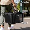 imagePecute Cat Carrier Expandable Dog Carrier with Stable Structure Breathable Pet Carrier Bag Large Space Cat Carriers Suitable for Comfortable Travel Dual Expandable Cat Carrier Bag Dark Grey