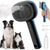 imagePecute Cat Steam Brush SelfCleaning Steam Cat Brush with 2 Water Spray Modes Large Capacity Tank Steaming Renu Dog Brush for Shedding Massaging Grooming Cool Mist OnlyBlue