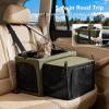 imagePecute Cat Carrier Expandable Dog Carrier with Stable Structure Breathable Pet Carrier Bag Large Space Cat Carriers Portable Suitable for Comfortable Travel Dual Expandable Cat Carrier Bag Green