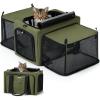 imagePecute Cat Carrier Expandable Dog Carrier with Stable Structure Breathable Pet Carrier Bag Large Space Cat Carriers Portable Suitable for Comfortable Travel Dual Expandable Cat Carrier Bag Green