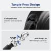 image:imagePecute 32ft Retractable Dog Leash with Reflective Strips OneButton Control amp Sturdiness Nylon Material Long Leash Retractable with Poop Bag Holder for Medium Large DogBlack