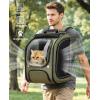 image:imagePecute Cat Backpack Carrier Large Space Cat Bubble Backpack Breathable Cat Carrier Shaded Dog Backpack Carrier Ergonomic 3D Design for Travel Hiking Suitable for Shopping and Vet PinkGreen