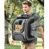 image:imagePecute Cat Backpack Carrier Large Space Cat Bubble Backpack Breathable Cat Carrier Shaded Dog Backpack Carrier Ergonomic 3D Design for Travel Hiking Suitable for Shopping and Vet PinkGray
