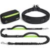 image:imageDog Leash Hands Free Waist Leash for Dog Walking with Pouch Removable Shock Absorbing Bungee Thickened Lumbar pad amp Comfortable Dual Handles Dog Running and Trainingfor 33120lbs DogsBlack