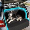 image:imagePecute SUV Cargo Liner for Dogs Water Resistan Pet Trunk Cover with Soft Cushion NonSlip Dog Back Seat Mat for SUVs Sedans with Bumper Flap Protector Padded BlackL