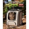 image:imagePecute Cat Backpack Carrier Large Space Cat Bubble Backpack Breathable Cat Carrier Shaded Dog Backpack Carrier Ergonomic 3D Design for Travel Hiking Suitable for Shopping and Vet XL Khaki