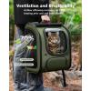 image:imagePecute Cat Backpack Carrier Large Space Cat Bubble Backpack Breathable Cat Carrier Shaded Dog Backpack Carrier Ergonomic 3D Design for Travel Hiking Suitable for Shopping and Vet XL Green