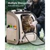 image:imagePecute Cat Backpack Carrier Large Space Cat Bubble Backpack Breathable Cat Carrier Shaded Dog Backpack Carrier Ergonomic 3D Design for Travel Hiking Suitable for Shopping and Vet XL Khaki