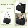 image:imagePecute Cat Carrier Dog BackpackDoubleSided Expansion Handbag with Folding Bowl Black