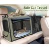 image:imagePecute Dog Car Carrier Light Weight 197169148in Dog Carrier Easy to Assemble Dog Car Crate Portable and BreathablePet Carrier for Indoor and Outdoor Dog Travel Crate with Curtain GrayGreen