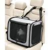 image:imagePecute Dog Car Carrier Light Weight 197169148in Dog Carrier Easy to Assemble Dog Car Crate Portable and BreathablePet Carrier for Indoor and Outdoor Dog Travel Crate with Curtain GrayGray