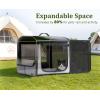 image:imagePecute Dog Car Carrier Light Weight 197169148in Dog Carrier Easy to Assemble Dog Car Crate Portable and BreathablePet Carrier for Indoor and Outdoor Dog Travel Crate with Curtain GrayGray