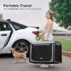 image:imagePecute Dog Car Carrier Light Weight 197169148in Dog Carrier Easy to Assemble Dog Car Crate Portable and BreathablePet Carrier for Indoor and Outdoor Dog Travel Crate with Curtain GrayGray