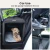 image:imagePecute Dog Car Carrier Light Weight 197169148in Dog Carrier Easy to Assemble Dog Car Crate Portable and BreathablePet Carrier for Indoor and Outdoor Dog Travel Crate with Curtain GrayDark Gray