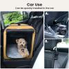 image:imagePecute Dog Car Carrier Light Weight 197169148in Dog Carrier Easy to Assemble Dog Car Crate Portable and BreathablePet Carrier for Indoor and Outdoor Dog Travel Crate with Curtain GrayKhaki
