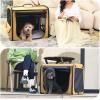 image:imagePecute Dog Car Carrier Light Weight 197169148in Dog Carrier Easy to Assemble Dog Car Crate Portable and BreathablePet Carrier for Indoor and Outdoor Dog Travel Crate with Curtain GrayKhaki