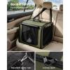 image:imagePecute Dog Car Carrier Light Weight 197169148in Dog Carrier Easy to Assemble Dog Car Crate Portable and BreathablePet Carrier for Indoor and Outdoor Dog Travel Crate with Curtain GrayGreen