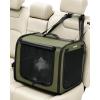 image:imagePecute Dog Car Carrier Light Weight 197169148in Dog Carrier Easy to Assemble Dog Car Crate Portable and BreathablePet Carrier for Indoor and Outdoor Dog Travel Crate with Curtain GrayGreen