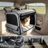 image:imagePecute Dog Car Carrier Light Weight 197169148in Dog Carrier Easy to Assemble Dog Car Crate Portable and BreathablePet Carrier for Indoor and Outdoor Dog Travel Crate with Curtain GrayGray