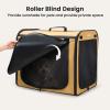 image:imagePecute Dog Car Carrier Light Weight 197169148in Dog Carrier Easy to Assemble Dog Car Crate Portable and BreathablePet Carrier for Indoor and Outdoor Dog Travel Crate with Curtain GrayKhaki