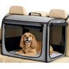 image:imagePecute Dog Car Carrier Light Weight 197169148in Dog Carrier Easy to Assemble Dog Car Crate Portable and BreathablePet Carrier for Indoor and Outdoor Dog Travel Crate with Curtain GrayGray
