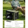 image:imagePecute Dog Car Carrier Light Weight 197169148in Dog Carrier Easy to Assemble Dog Car Crate Portable and BreathablePet Carrier for Indoor and Outdoor Dog Travel Crate with Curtain GrayGreen