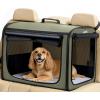 image:imagePecute Dog Car Carrier Light Weight 197169148in Dog Carrier Easy to Assemble Dog Car Crate Portable and BreathablePet Carrier for Indoor and Outdoor Dog Travel Crate with Curtain GrayGreen
