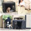 image:imagePecute Dog Car Carrier Light Weight 197169148in Dog Carrier Easy to Assemble Dog Car Crate Portable and BreathablePet Carrier for Indoor and Outdoor Dog Travel Crate with Curtain GrayDark Gray