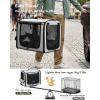 image:imagePecute Dog Car Carrier Light Weight 197169148in Dog Carrier Easy to Assemble Dog Car Crate Portable and BreathablePet Carrier for Indoor and Outdoor Dog Travel Crate with Curtain GrayGray