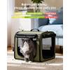 image:imagePecute Dog Car Carrier Light Weight 197169148in Dog Carrier Easy to Assemble Dog Car Crate Portable and BreathablePet Carrier for Indoor and Outdoor Dog Travel Crate with Curtain GrayGreen