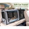 image:imagePecute Dog Car Carrier Light Weight 197169148in Dog Carrier Easy to Assemble Dog Car Crate Portable and BreathablePet Carrier for Indoor and Outdoor Dog Travel Crate with Curtain GrayGray