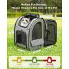 image:imagePecute Expandable Cat Backpack Carrier Backpack for Cats amp Small Dogs Up to 11lbs with 4Side Breathable Mesh MultiEntry amp Lockable Zippers for Travel Hiking Camping  Hands Free GreenGrey