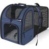 image:imagePecute Expandable Cat Backpack Carrier Backpack for Cats amp Small Dogs Up to 11lbs with 4Side Breathable Mesh MultiEntry amp Lockable Zippers for Travel Hiking Camping  Hands Free GreenBlue