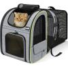 image:imagePecute Expandable Cat Backpack Carrier Backpack for Cats amp Small Dogs Up to 11lbs with 4Side Breathable Mesh MultiEntry amp Lockable Zippers for Travel Hiking Camping  Hands Free GreenGrey