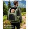 image:imagePecute Expandable Cat Backpack Carrier Backpack for Cats amp Small Dogs Up to 11lbs with 4Side Breathable Mesh MultiEntry amp Lockable Zippers for Travel Hiking Camping  Hands Free GreenGeen