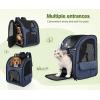 image:imagePecute Expandable Cat Backpack Carrier Backpack for Cats amp Small Dogs Up to 11lbs with 4Side Breathable Mesh MultiEntry amp Lockable Zippers for Travel Hiking Camping  Hands Free GreenBlue