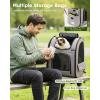 image:imagePecute Expandable Cat Backpack Carrier Backpack for Cats amp Small Dogs Up to 11lbs with 4Side Breathable Mesh MultiEntry amp Lockable Zippers for Travel Hiking Camping  Hands Free GreenKhaki