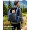 image:imagePecute Expandable Cat Backpack Carrier Backpack for Cats amp Small Dogs Up to 11lbs with 4Side Breathable Mesh MultiEntry amp Lockable Zippers for Travel Hiking Camping  Hands Free GreenBlue
