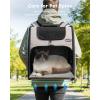 image:imagePecute Expandable Cat Backpack Carrier Backpack for Cats amp Small Dogs Up to 11lbs with 4Side Breathable Mesh MultiEntry amp Lockable Zippers for Travel Hiking Camping  Hands Free GreenKhaki