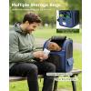 image:imagePecute Expandable Cat Backpack Carrier Backpack for Cats amp Small Dogs Up to 11lbs with 4Side Breathable Mesh MultiEntry amp Lockable Zippers for Travel Hiking Camping  Hands Free GreenBlue