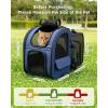image:imagePecute Expandable Cat Backpack Carrier Backpack for Cats amp Small Dogs Up to 11lbs with 4Side Breathable Mesh MultiEntry amp Lockable Zippers for Travel Hiking Camping  Hands Free GreenBlue